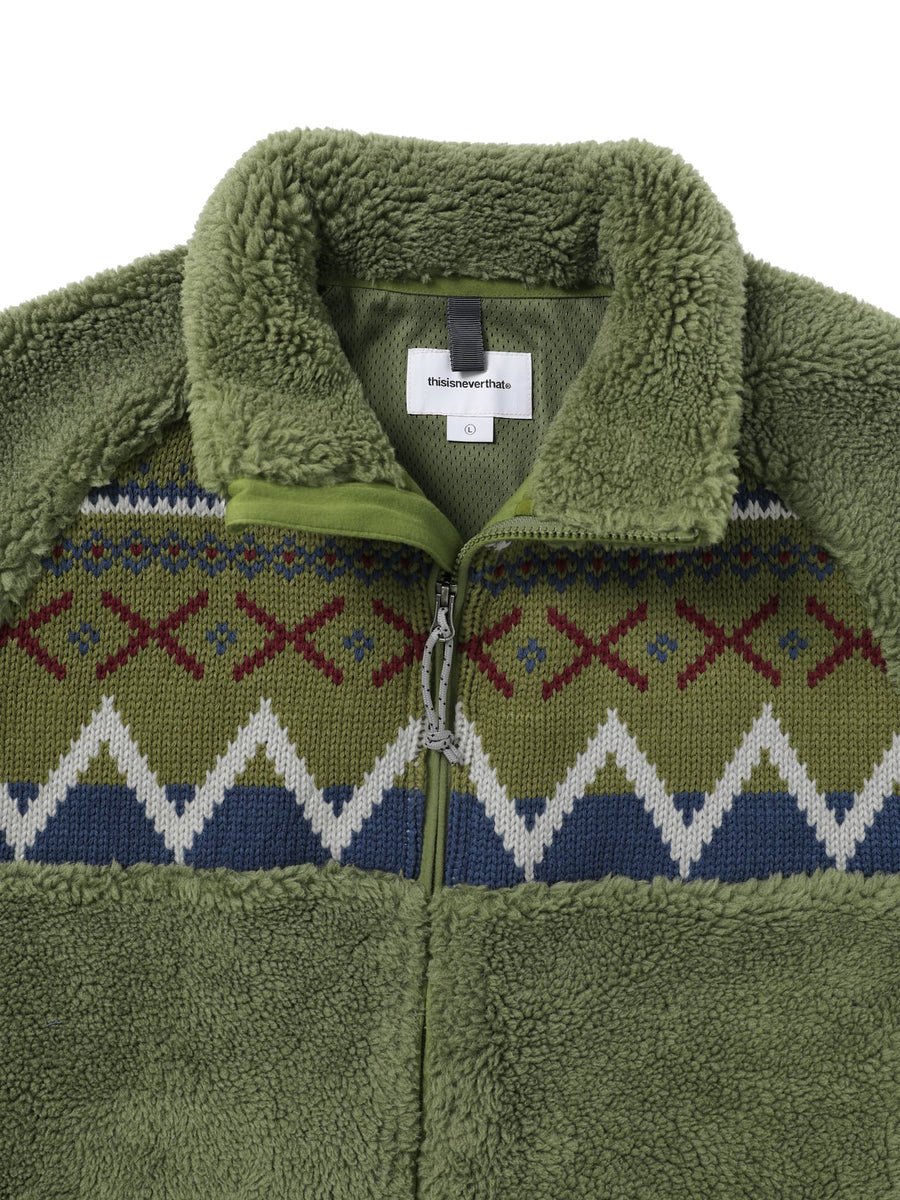 Knit Paneled Fleece Jacket – thisisneverthat® INTL