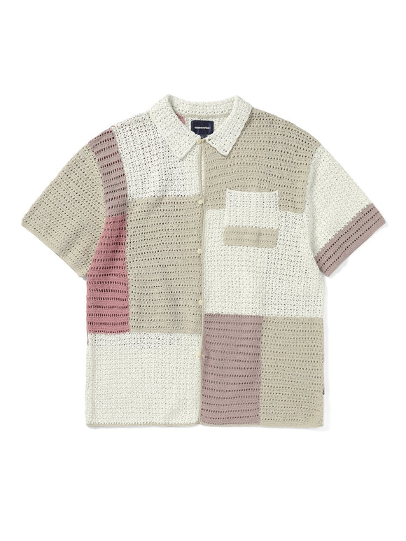 Block Crochet Knit S/S Shirt