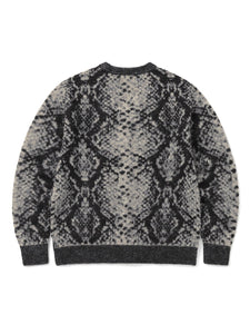 Jacquard-knit Sweater - Beige/leopard print - Ladies