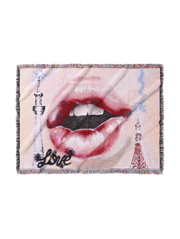 Lips Tapestry Blanket
