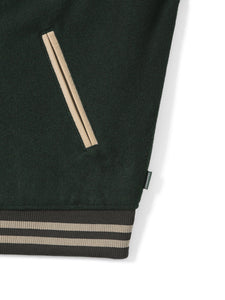Korean Bear Green Varsity Jacket Embroidery College Jacket 